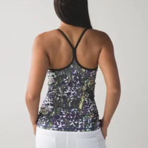 Lululemon Power Y Tank Top Luon Floral Sport Multi Gator Green Women’s Size 10 thumbnail 2