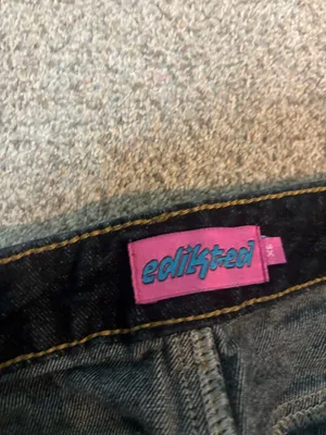 Edikted fold over bottom jeans thumbnail 2