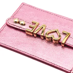 UMBI Leather Cardholder Metallic ROSE Pink thumbnail 5