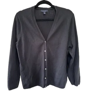 Land's End Women's Tight Knit Classic Button Down Cardigan 1X thumbnail 1
