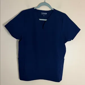 Mandala Women's Navy V-Neck Short Sleeve Scrub Top thumbnail 1