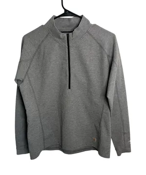 Carhartt Women's XL Force Jacket Half Zip Pullover‎ Grey Long Sleeve Utility thumbnail 1