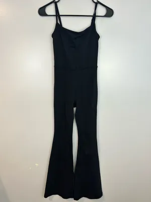 Wilfred Free Aritzia Divinity Kick Flare Black Sleevless Stretch Jumpsuit 2XS thumbnail 3