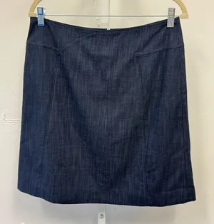 Worth New York Dark Indigo Wool Blend A-Line Pencil Skirt Size 6 Seam Detail thumbnail 1
