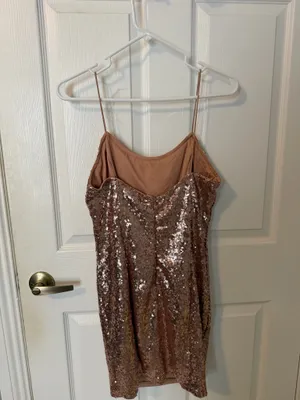 Lulus NWTS rose gold sequin mini dress thumbnail 3
