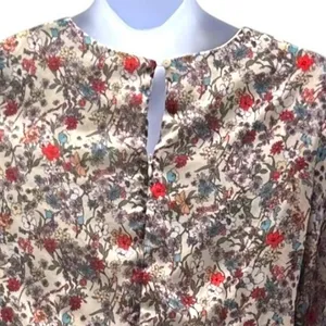 Floral‎ Wildflowers Ditsy Midi Dress Cream XL thumbnail 5