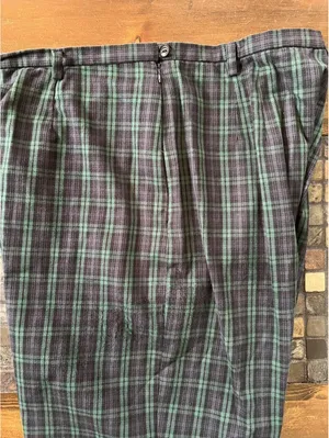 Vintage 90s Gap Navy Green Plaid Dark Academia Old Money Pants size 14 💚 thumbnail 6