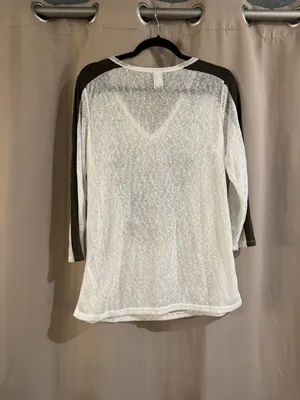 Harley-Davidson White V-Neck Graphic Raglan Tee with Olive Sleeves thumbnail 3