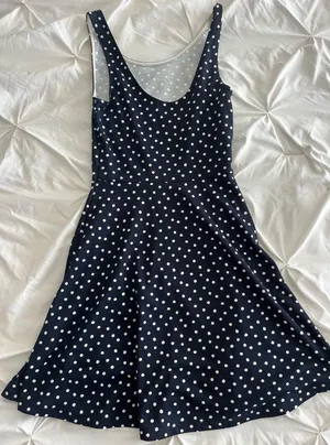 Navy Polka Dot Women's Dress Blue Size XS thumbnail 1