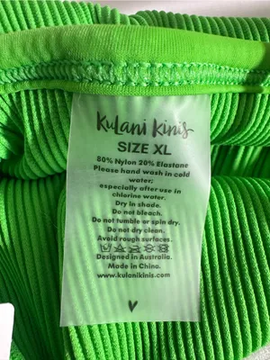 Kulani Kinis Neon Green Ribbed One piece Swimsuit Size XL NWT thumbnail 4