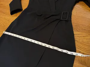 NWT chawl Lapel Faux Wrap Dress in black size M thumbnail 11