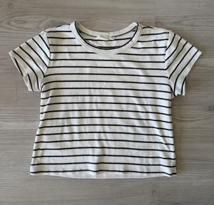 By Together Black & Cream Stripe Short Sleeve Top thumbnail 1