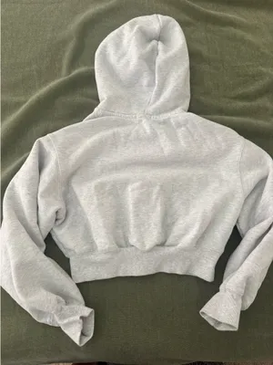 Cropped Garage Hoodie Zip-Up Grey thumbnail 3