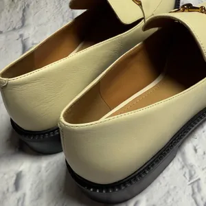 Lisa Vicky Cream Loafers with Gold Accent thumbnail 4