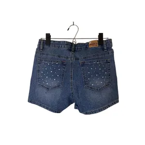 Jeans D. Blue Jewel Studded Stretch Denim Jean Shorts Women Sz S thumbnail 2