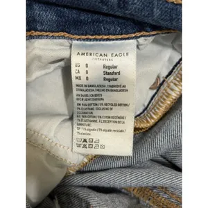 American Eagle Super High-Rise Baggy Straight‎ Cargo Jeans Medium Wash Blue 0 thumbnail 5