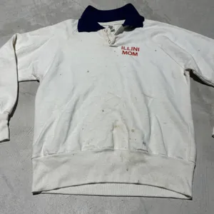 Vintage Illinois Illini Mom Women's Sweatshirt Polo 1980's SZ Medium Distressed thumbnail 5