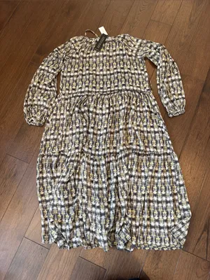 Banana Republic Neutral Multi Printed Tiered Midi Dress Size XXS NWT - C26-032 thumbnail 8