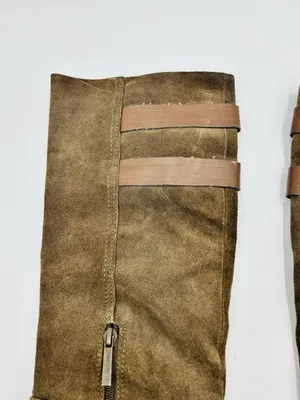 Nine West Taupe Brown Suede Tumble Tall Riding Boots Sz 9 Double Buckle thumbnail 9
