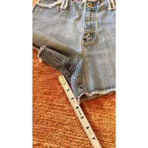 L.A. Blues Denim Shorts Size 10 Light Wash Frayed Trim Raw Hem Vintage thumbnail 7