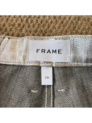 NWT FRAME Pieced Metallic Silver Black Straight Leg Jeans Size 26 Retail $448 thumbnail 11