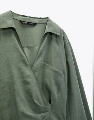 ZARA WRAP DRESS WITH POCKET thumbnail 5