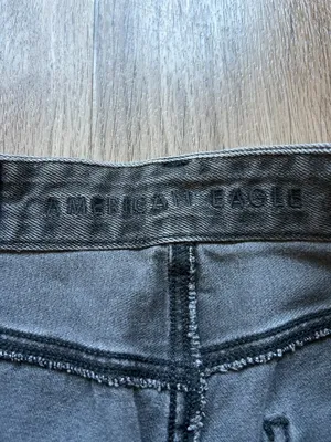 American Eagle Women's High Rise Curvy Mom Jeans Black Gray Wash Size 0 Short thumbnail 4