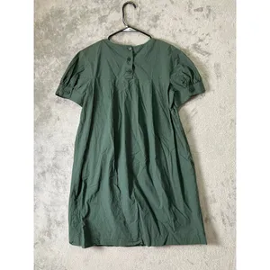 Theory Cotton Poplin Shift Dress‎ Green Size 10 Lagenlook Minimalist Pockets thumbnail 4
