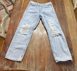 Levi's Wedgie Straight Light Blue Distressed Jeans Womens Size 26 thumbnail 1