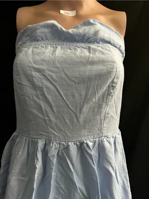 Zesica Strapless Light Blue Ruffle Top Sundress MD thumbnail 7