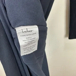 Lulus Elegant Sensation Navy Blue Asymmetrical Pleated Maxi Dress Formal XS NWT thumbnail 9