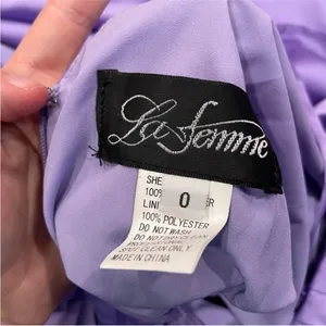 La Femme 30662 Purple Lavender Lace Up Back Gown 0 thumbnail 8