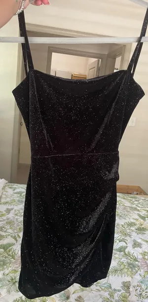 Windsor Mini Dress Black Sparkly Formal thumbnail 2