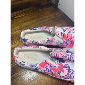 Lilly Pulitzer Pink And Blue Mules Size‎ 7.5 thumbnail 6
