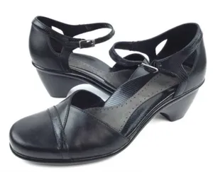 Dansko Roxy Mary Jane Heels Sz 6 in Black‎ NEW leather strap thumbnail 1