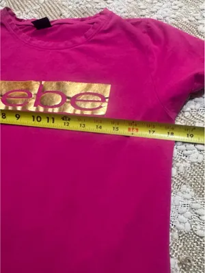 Trendy graphic print T-shirt, “”Bebe” size L thumbnail 5