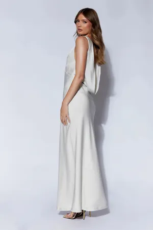Meshki Maxi Satin Dress With Cowl Back-Nadia thumbnail 3