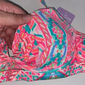 NWT Coco‎ Rave 32 B/C halter push-up bikini top bright ruched thumbnail 3
