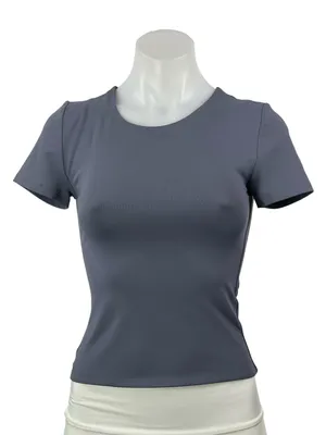 Aritzia Contour Women's Blue Short Sleeve Slim Strech T Shirt Tee Top Size S thumbnail 1