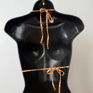 Rhythm‎ Polka Dot Bikini Set Rust Orange White Triangle Top S High Cut Bottoms M thumbnail 4