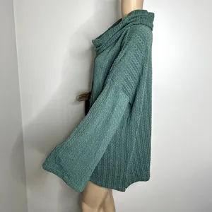 Suzanne Betro Green Textured Cowl Sweater thumbnail 2