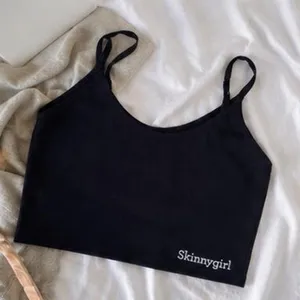 Navy Halter Crop Tank Top Cami Y2K Clean Girl M thumbnail 4