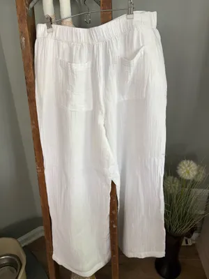Loft beach white size XL elastic waist pants thumbnail 2