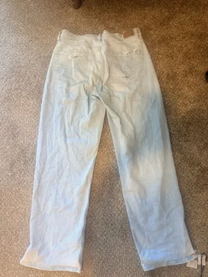 Light Wash American Eagle Distressed baggy high rise thumbnail 5