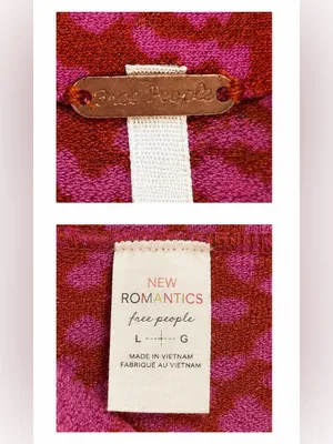 Free People New Romantics Wrap Front Cutout Dress Pink Animal Print Size Large thumbnail 3
