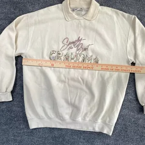 Vintage Lee Creme Simply The Best Grandma Graphic Floral Collar Sweatshirt thumbnail 6