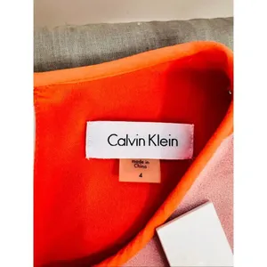 Calvin Klein NWT Orange Floral Print Sleeveless Lined Flowy A-Line Dress Size 4 thumbnail 8