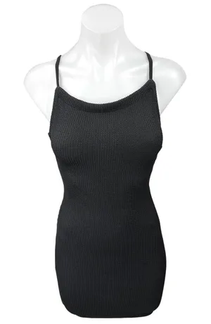 Urban Outfitters Black Sleeveless Rib Knitted Cami Camisole Mini Tank Dress XS thumbnail 1