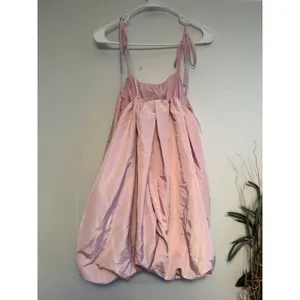 Old Navy The Occasion Pink Bubble Hem Mini‎ Dress Tie Strap Tall Medium 303 thumbnail 2