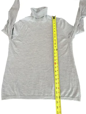 Charter Club Luxury Lightweight Merino Wool Turtleneck Sweater Womens XL Gray thumbnail 6